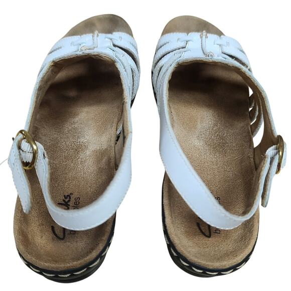 Clarks White Leather Lexi Marigold Sling Back Strappy Sandals Shoes 10 M - Picture 3 of 6